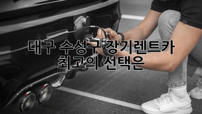 대구 수성구 장기렌트카, 최고의 선택은?